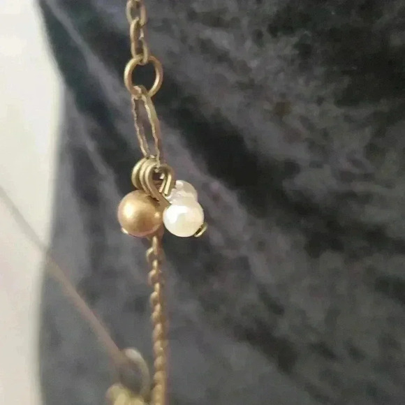 Paparazzi long brass colored necklace with earrings - Picture 2 of 6